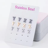 Small Tiny DIY Stainless Steel 26 A-Z Initial Letter Stud Earrings