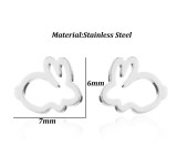 Fashion Women Rabbit Stud Stainless Steel Earrings GED06576