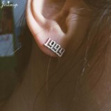 Fashion Women Stainless Steel Unique Design Year Earrings 1980-2019210