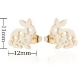 Fashion Women Rabbit Stud Stainless Steel Earrings GED06576