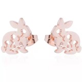 Fashion Women Rabbit Stud Stainless Steel Earrings GED06576