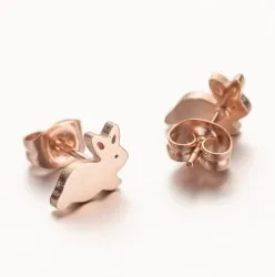 Fashion Women Rabbit Stud Stainless Steel Earrings GED06576