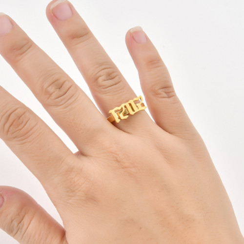 Personality Year Digital Open Stainless Steel Finger Rings YX001728