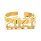 Personality Year Digital Open Stainless Steel Finger Rings YX001728