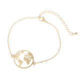 Stainless Steel World Map Necklace With Pendant xl34758