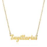 18K Stainless Steel 12 Constellation English Letter Pendant Earrings YX008091