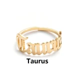 Women Men Antique Stainless Steel 12 Constellation Finger Rings XZJZ00112