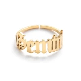 Women Men Antique Stainless Steel 12 Constellation Finger Rings XZJZ00112