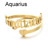 Women Stainless Steel 12 Constellation Finger Rings YX002233