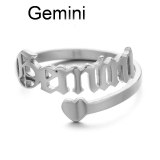 Women Stainless Steel 12 Constellation Finger Rings YX002233