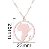 Stainless Steel World Map Necklace With Pendant xl34758