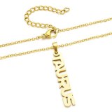 Women Men Gold Color Stainless Steel Letter 12 Constellations Pendants Necklaces YX00213