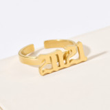 Personality Year Digital Open Stainless Steel Finger Rings YX001728