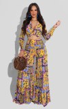 Women Printing Long Sleeve Irregular Bodysuits Bodysuit Outfit Outfits MM212536