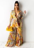 Women Printing Long Sleeve Irregular Bodysuits Bodysuit Outfit Outfits MM212536
