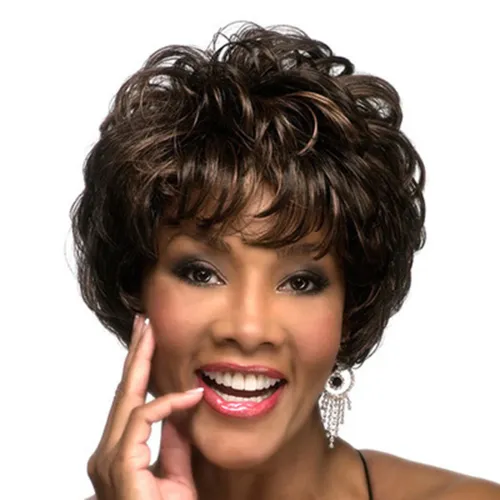 Fluffy Color-Picking Short Curly Hair Head Wig JF2009110