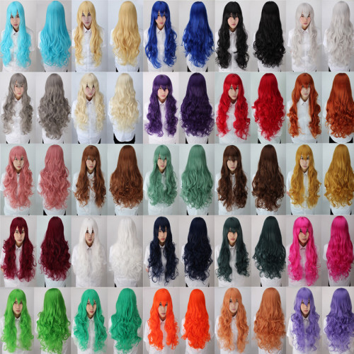 Colorful 80CM Long Curly Hair Wigs