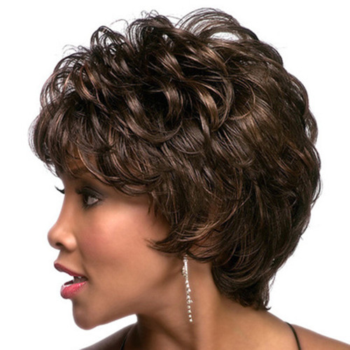 Fluffy Color-Picking Short Curly Hair Head Wig JF2009110