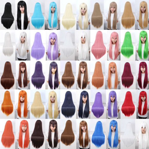 80cm Colorful Long Straight Hair Wig K02637
