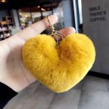 Hot Sale Pom Poms Heart Shaped Keychains 06172