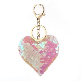 Fashion Glitter Sequins Cute Heart Key Chains For Women Car Bag SKL-4051