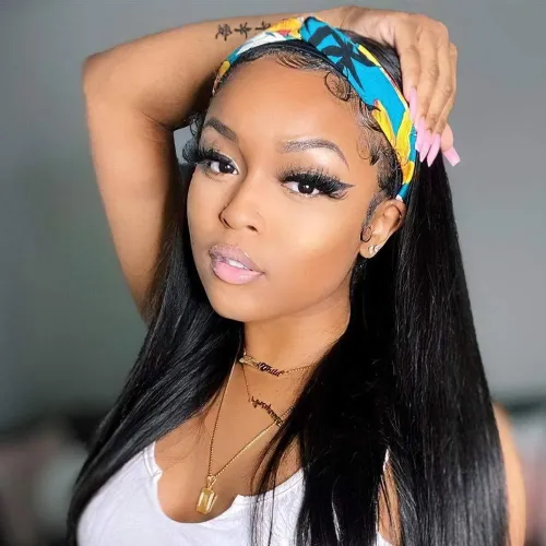 Chemical Fiber High Temperature Silk Black Wigs tj830011