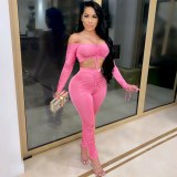 Women Off The Shoulder Long Sleeve Bodysuits Bodysuit Outfit Outfits C371526