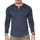 Men Casual Solid Color O Neck Long Sleeve T-shirt Tops A04152