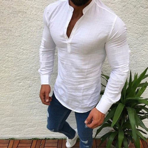 Fashion Men Casual Long Sleeve Quick Dry Shirts Tops 629310