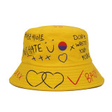 Spring and Summer Love Graffiti Couple Men and Women Fisherman Hats A-00718