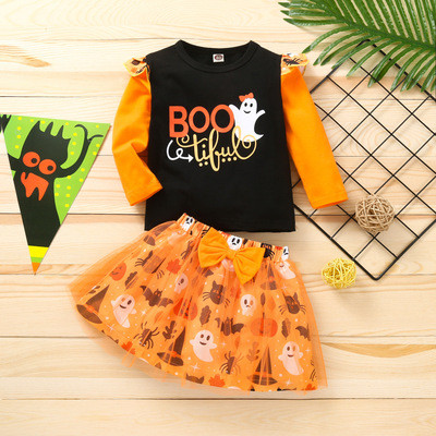 Halloween Two-Piece Children's Cotton Skirt A Bodysuits Bodysuit Outfit Outfits
