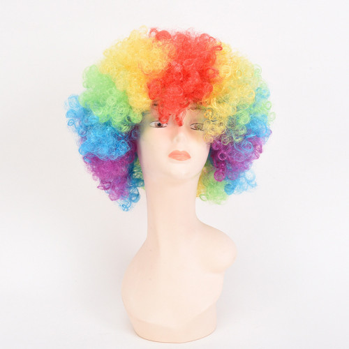 Halloween European and American Afro Children Rainbow Party Wigs P-12