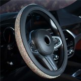 Rhinestones Crystal PU Leather Car Steering Wheel Cover F07384