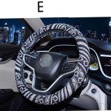 Men and Women Ethnic Style 38cm Flax Car Steering Wheel Cover