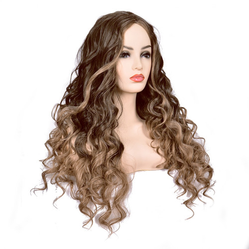 Ladies High Temperature Silk Chemical Fiber Long Curly Hair Wigs 20019210