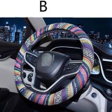 Men and Women Ethnic Style 38cm Flax Car Steering Wheel Cover