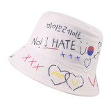Spring and Summer Love Graffiti Couple Men and Women Fisherman Hats A-00718