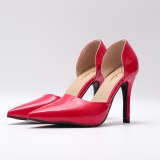 Women Red Shiny Leather Wedding Thin High Heels 8012-34