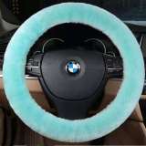 Winter Warm Fluffy Furry Woolen Fur Plush Car Steering Wheel Cover Sets For Women 000112