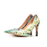 Spring and Summer Women's Pointed Sexy Snake Print High Heels 8012-56