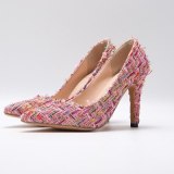 Women Mixed Color Sexy Pointed Party Wedding High Heels 80112