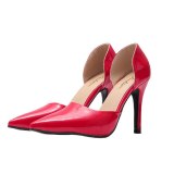Women Red Shiny Leather Wedding Thin High Heels 8012-34