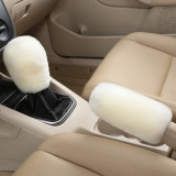 Winter Wool Cold-Proof Car Gear Handle Cover Handbrake Set