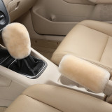 Winter Wool Cold-Proof Car Gear Handle Cover Handbrake Set