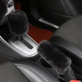 Winter Wool Cold-Proof Car Gear Handle Cover Handbrake Set