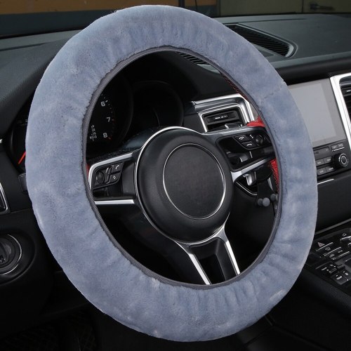 Car Faux Fur Leather Steering Wheel Cover