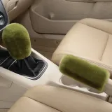 Winter Wool Cold-Proof Car Gear Handle Cover Handbrake Set