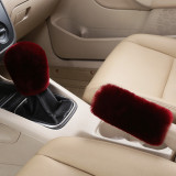 Winter Wool Cold-Proof Car Gear Handle Cover Handbrake Set