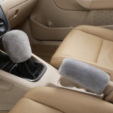 Winter Wool Cold-Proof Car Gear Handle Cover Handbrake Set