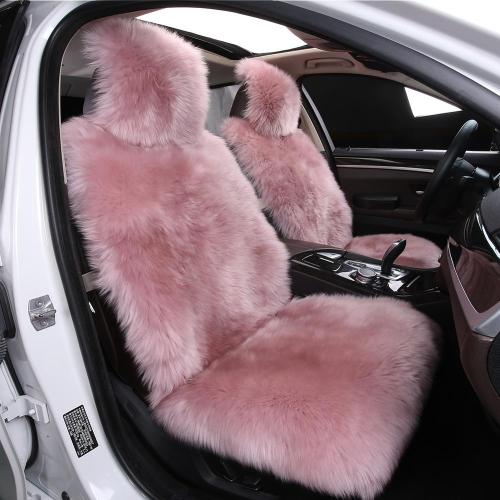 Women Long Wool Sheepskin Fur Car Seat Covers 12536